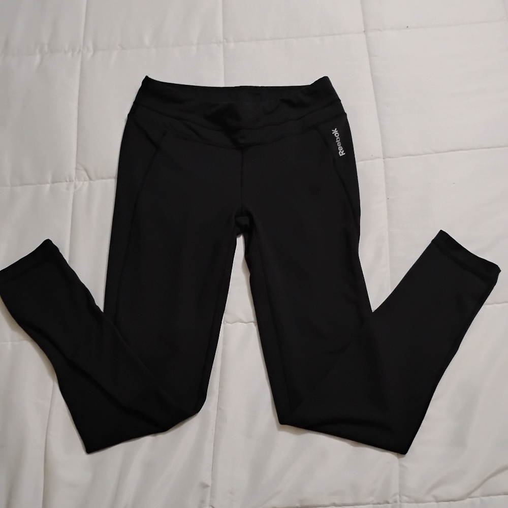 Reebok PlayDry Leggings Black Sz M
